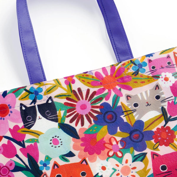 Mudpuppy Recycled Tote Bag - Blooming Cats