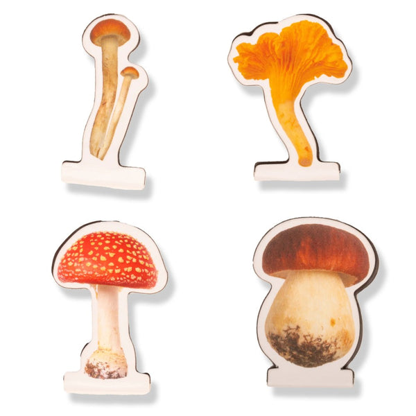 Kikkerland Magnetic Bookmarks 4pk Mushrooms