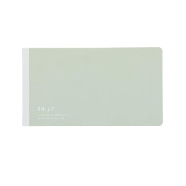 EMILy Horizontal Notebook 164mm x 92mm, 3.5mm Grid - Pale Green (By King Jim)