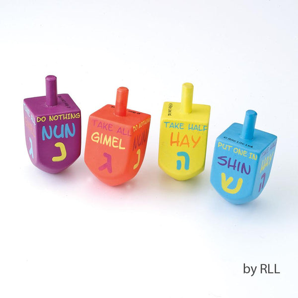 Rite Lite Wood Dreidels 4pk Colours