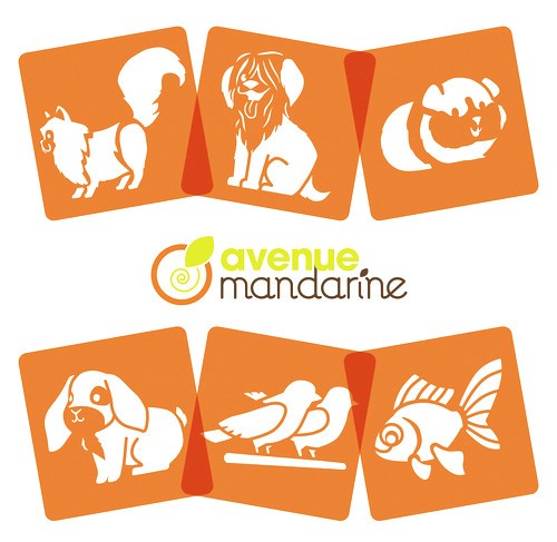 Avenue Mandarine Stencils Set 6pk Domestic Animals