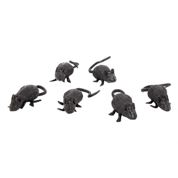 Hoot Black Rats Halloween Decorations 6pk