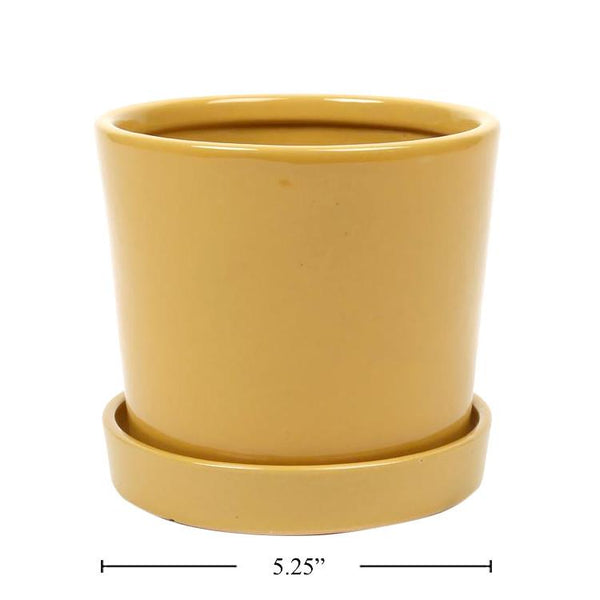 CTG Truu Design Ceramic Planter With Attached Saucer (Ì)
