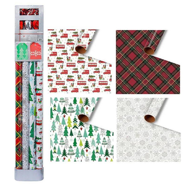 Paper Trendz Christmas Gift Wrap Kit 15pc Set, Assorted