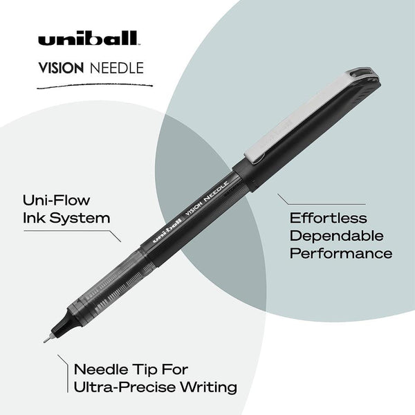 Uniball Univision Needle Rollerball 0.5mm Micro Black 2pk