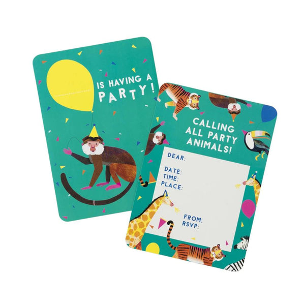 Talking Tables Party Invitations 8pk - Party Animals