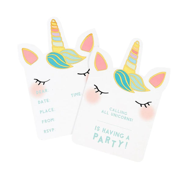 Talking Tables Party Invitations 8pk - Unicorn