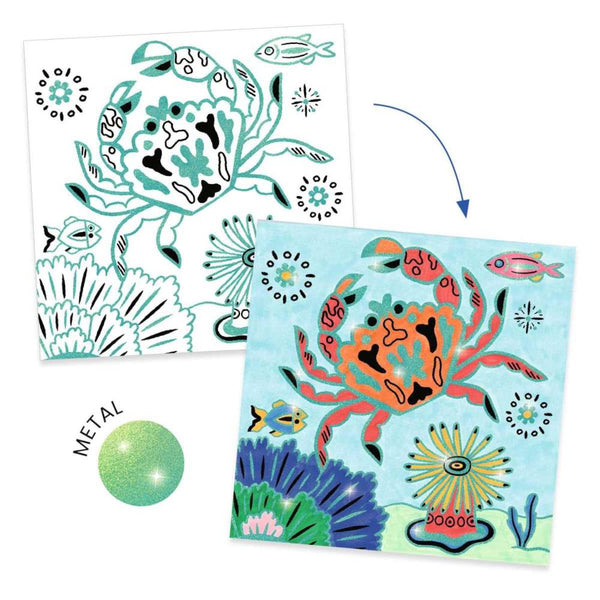 Djeco Shiny Colouring Kit - Under the Sea