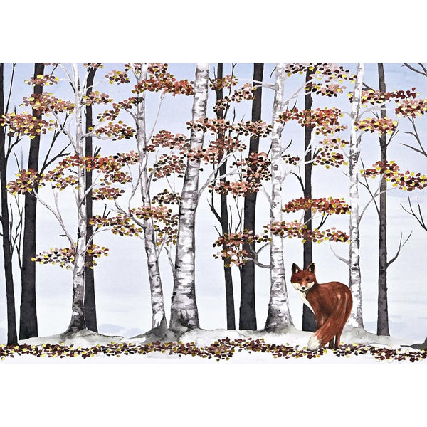 Peter Pauper Press Deluxe Holiday Boxed Cards 20pk Fox and Birches