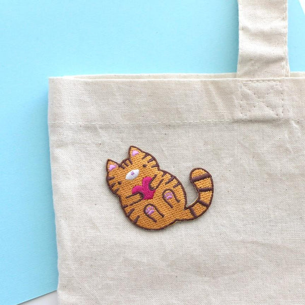 Wild Whimsy Woolies Iron-On Patch - Orange Tabby Cat