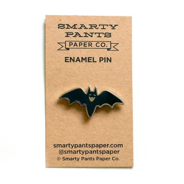 Smarty Pants Paper Enamel Pin - Happy Bat