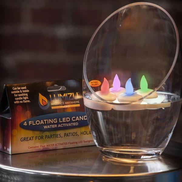 Modgy Water-Activated Floating LED Candles 4pk - Multicolour