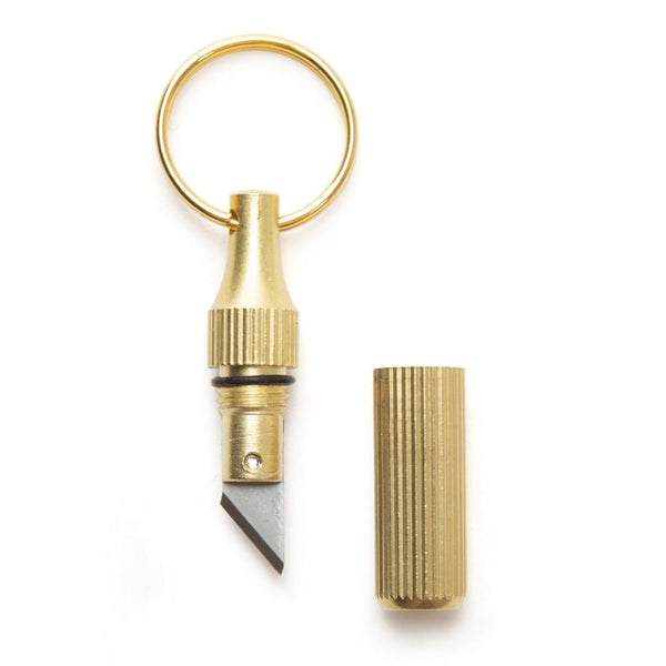 Kikkerland Mini Knife Brass Keychain