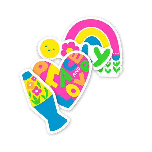 Ooly Stickiville Vinyl Stickers 4pk - Peace & Love