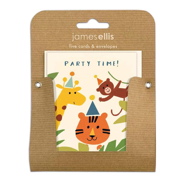 James Ellis Party Invitations 5pk - Jungle Animals