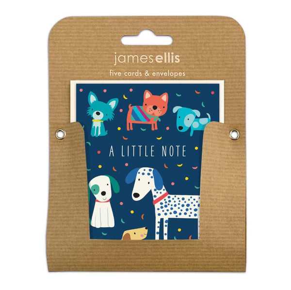 James Ellis Notecard Mini Pack 5pk - Dogs