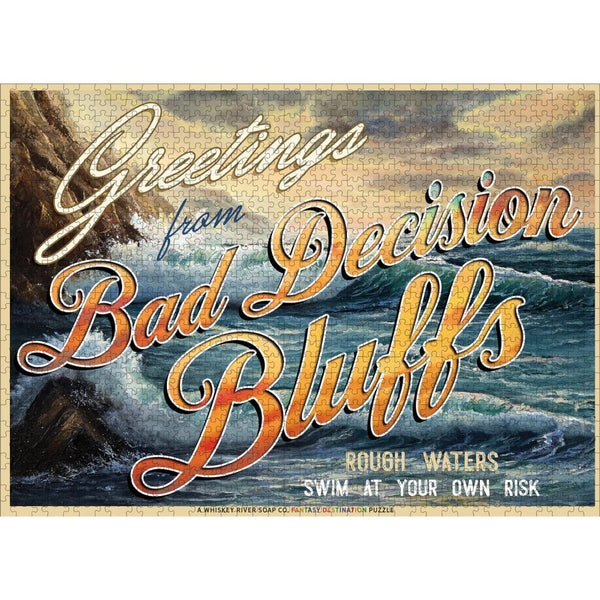 Whiskey River Soap Co. 1000pc Puzzle - Greetings from Bad Decision Bluffs