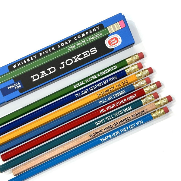 Whiskey River Soap Co. Pencil Set 8pk - Dad Jokes