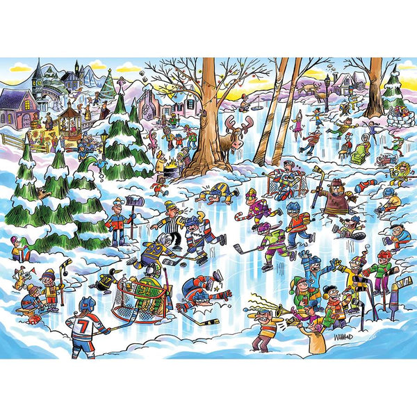 Cobble Hill Puzzle 1000pc - DoodleTown: Hockey Town