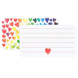 Abbott Mini Memo Notecards 50pk - Rainbow Hearts