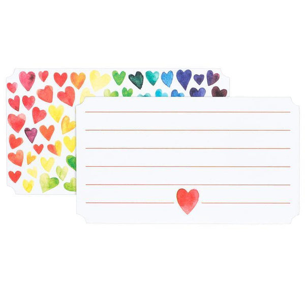 Abbott Mini Memo Notecards 50pk - Rainbow Hearts