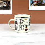 Gift Republic Enamel Mug - Vintage Coffee Pots