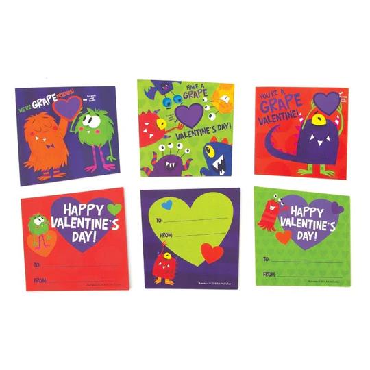 Paper House Valentine Cards Set 28pk Grape Monster Scratch & Sniff