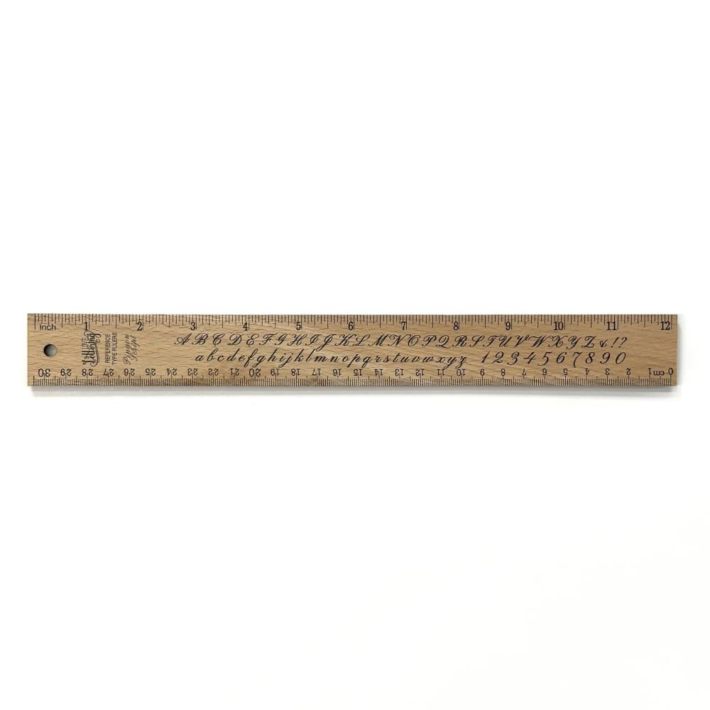 Love Lettering Wooden Ruler with Typeface Reference, 12