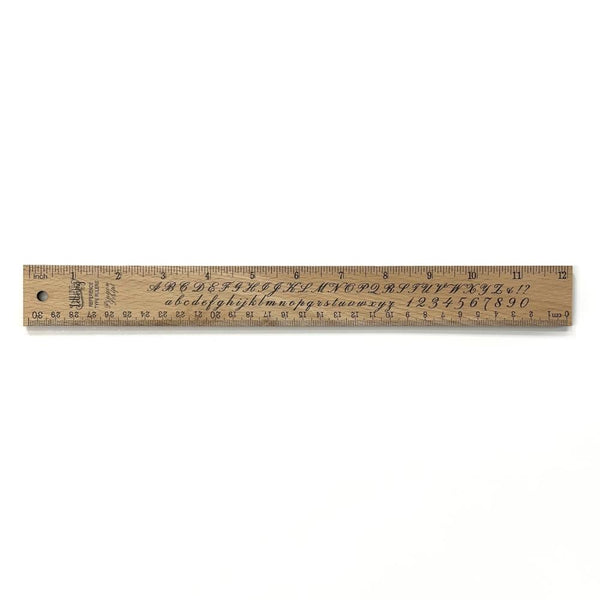 Love Lettering Wooden Ruler with Typeface Reference, 12"/30cm