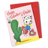 Smitten Kitten Valentine Greeting Card - Happy Valentine's Ya Prick!