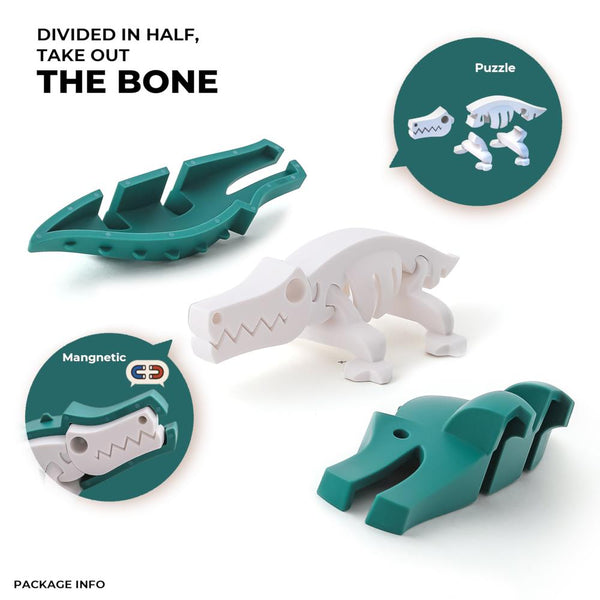 Halftoys Magnetic 3D Puzzle - Crocodile