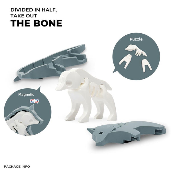 Halftoys Magnetic 3D Puzzle - Wolf