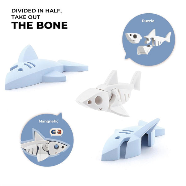 Halftoys Magnetic 3D Puzzle - White Shark
