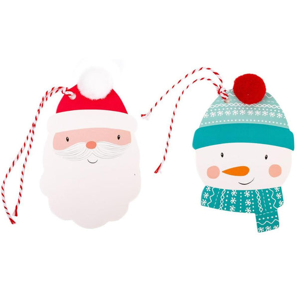 Paper Trendz Christmas Gift Tags with Pom Poms 8pk
