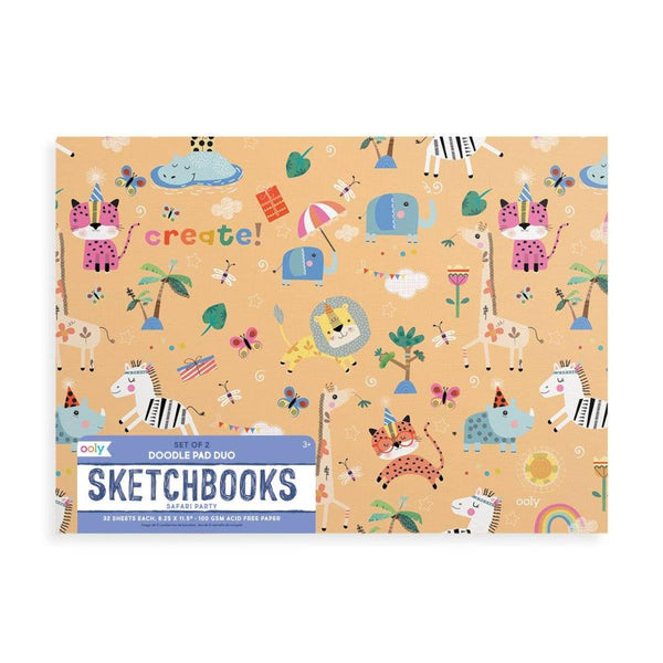 Ooly Doodle Pad Duo Sketchbooks Set of 2 - Safari Party