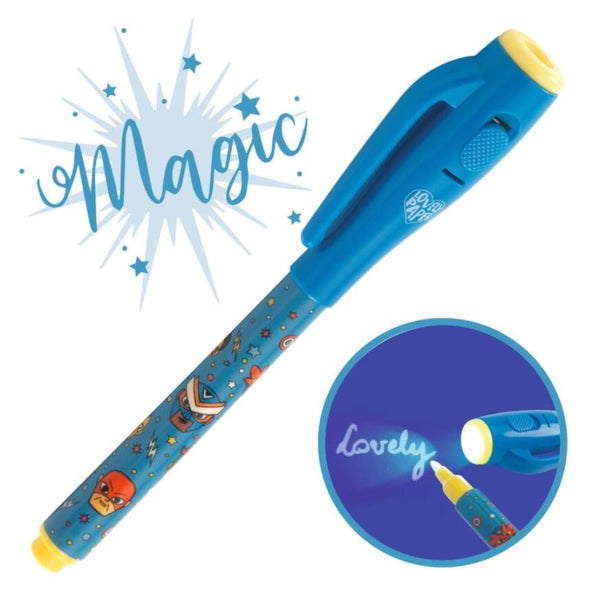 Djeco Lovely Paper Invisible Ink Magic Pen - Super Heroes