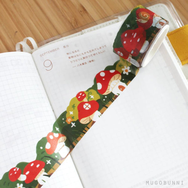 Mugobunni Washi Tape, Die Cut - Mushroom Forest