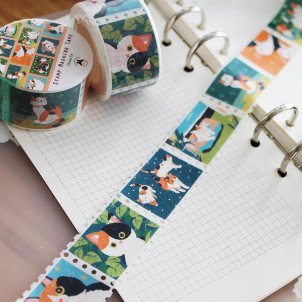 Mugobunni Washi Tape, Stamp Style - Calico Cat