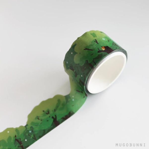 Mugobunni Washi Tape, Die Cut - Lush Green Forest