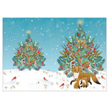 Roger la Borde Advent Calendar Card - Foxes Beneath the Tree