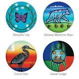 Indigenous Collection Glass Magnet Set of 4 - Jeffrey Red George