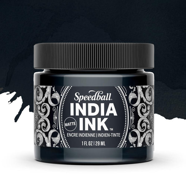 Speedball India Ink 1oz - Matte Black Velvet