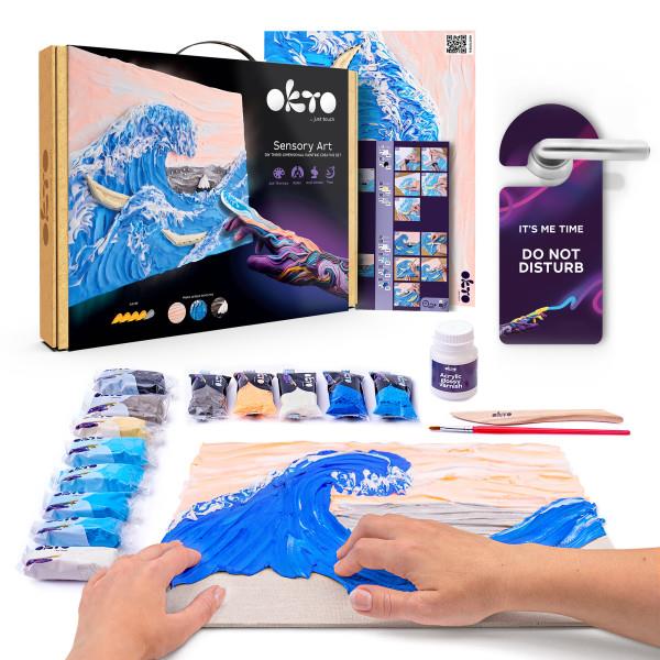 OKTO Sensory Art 3D Clay Painting Kit - The Great Wave, Hokusai