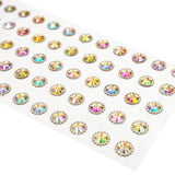 Angels Craft Rhinestone Stickers - Round Iridescent with Gold Border