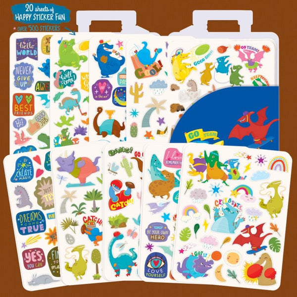 The Piggy Story 500+ Stickers On-The-Go - Sporty Dinos