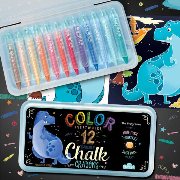 The Piggy Story Colour Everywhere Twistable Chalk Crayons - Dinosaur