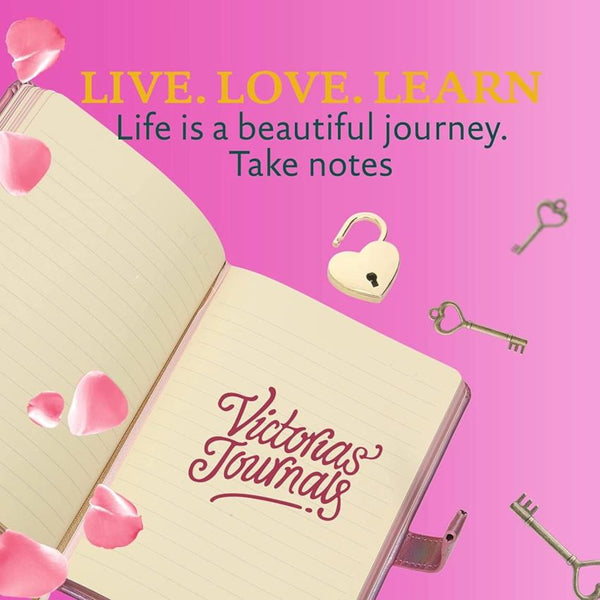 Victoria's Journals Heart Lock Diary - Hush Hush Metallic Lilac