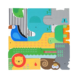 Petit Collage Wooden Puzzle + Play Shaped Safari Animals