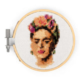 Kikkerland Mini Cross Stitch Embroidery Kit - Frida Kahlo