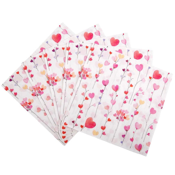 Art for the Table Lunch Napkins 20pk Heart Flowers